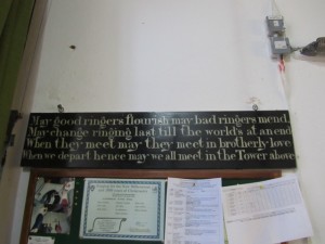 Plaque in the Ringing Chamber at Arlesey